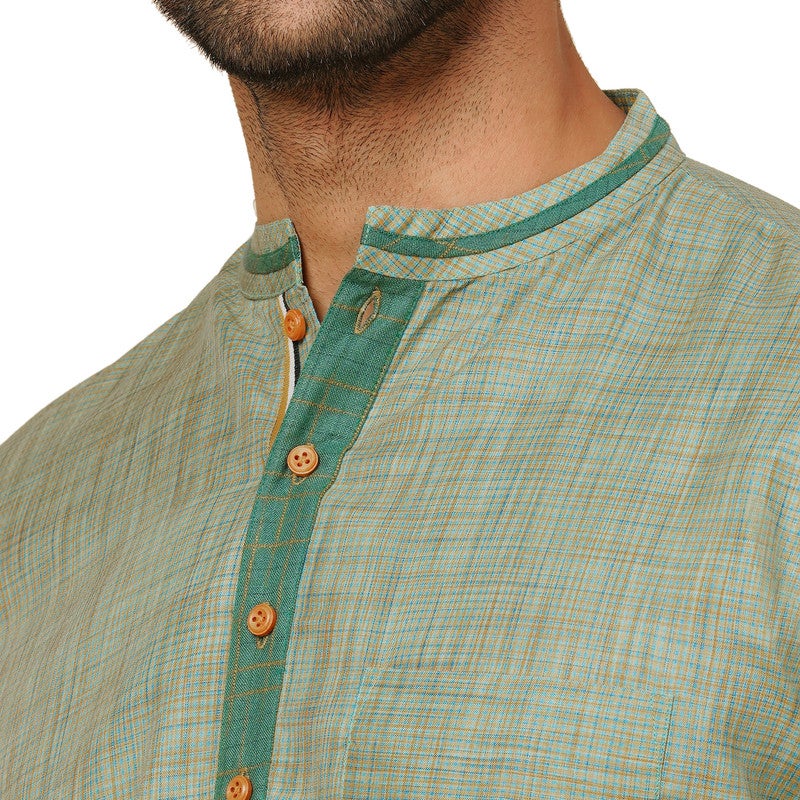 ARCHATTIRE Men’s Green Cotton Full Sleeve Kurta for Men - Image 4