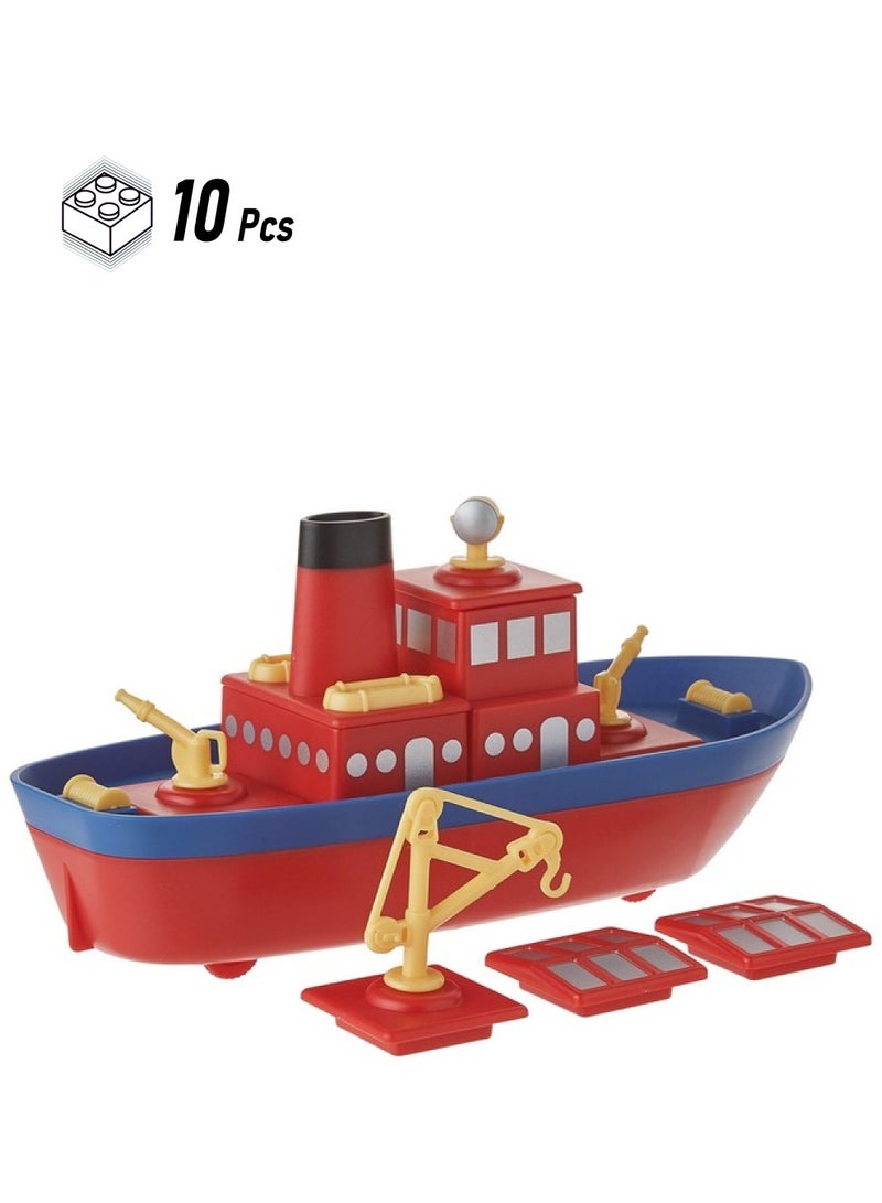 Popular Playthings مجموعة ألعاب بناء قارب مغناطيسي في البحار العالية 10 قطع - Image 1