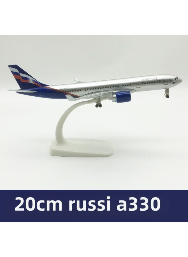 20CM Russian A330 Aircraft Model Alloy Solid Static Ornaments Aircraft Model Gift Collection-Color:20cm Russia A330  - Image 1