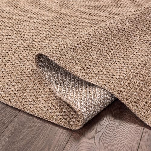 CAMILSON Indoor and Outdoor Runner Rug Natural Solid Boho Woven Design Easy-Cleaning Non Shedding Farmhouse Living Room Bedroom Garden Patio and Kitchen Washable Outside Carpet Alfombras (2x7) - Image 3