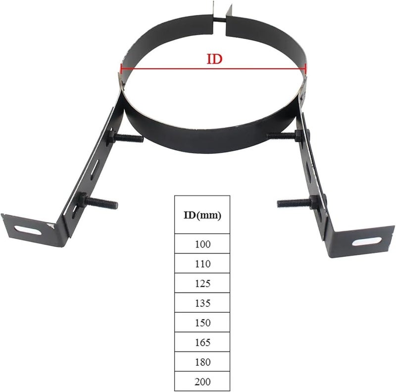 Stainless Steel Flue Liner Clamp Support Bracket For Fireplace Chimney Pipe ID 150mm - Image 3