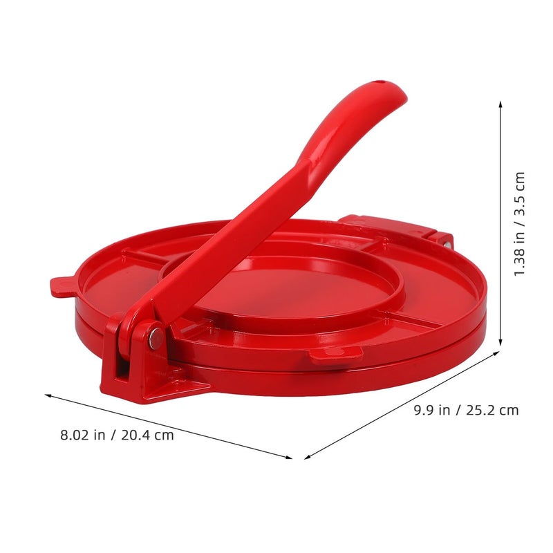 Heavy Duty Red Tortilla Press Manual Corn Tortilla Maker for Home Kitchen Flatbread - Image 3