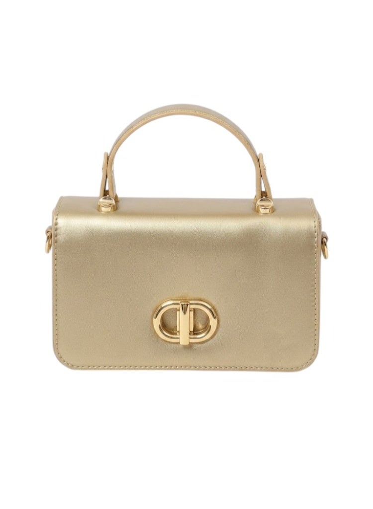 لايف ستيلاش  حقيبة كروس من الجلد مع حزام قماش ZC-16 - ذهبي - Image 2