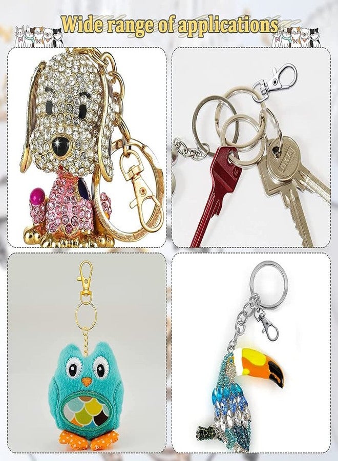 DIY Crafts 45 Only Kerings, Golden Light, Jewellery Making Item Accessory for Swivel Clasps Metal Lanyard Snap D Hook, Lobster Claw Clasps Keychain Rings (45 Only Kerings, Golden Light) - Image 4