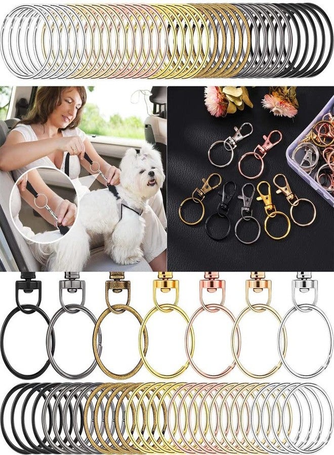 DIY Crafts 45 Only Kerings, Golden Light, Jewellery Making Item Accessory for Swivel Clasps Metal Lanyard Snap D Hook, Lobster Claw Clasps Keychain Rings (45 Only Kerings, Golden Light) - Image 1