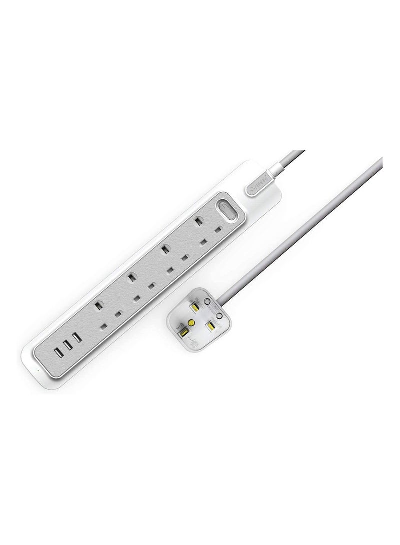 Rafeed 5M Power Extension With Master Switch 4 Sockets 3250W 3 USB Charging Ports (RFE-30010) - Image 2