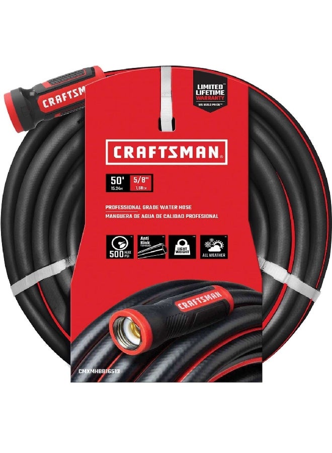 كرافتس مان خرطوم للحدائق شديد التحمل بمستوى احترافي أسود وأحمر 50 قدم 7016234 - Image 1