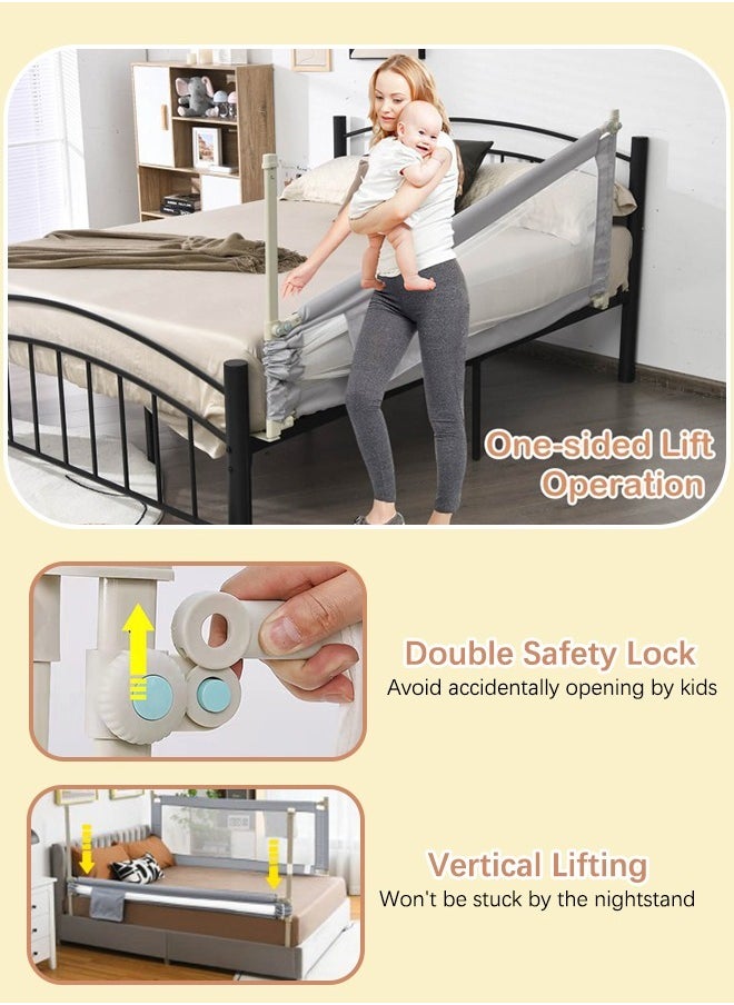 Occuwzz Baby Bed Rail Guard For Twin Double Full Queen King Size Bed  - Image 2