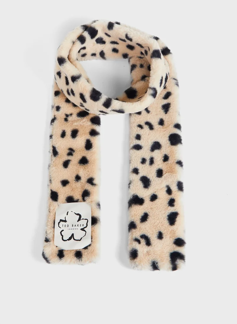 Ted Baker Fey Animal Print Faux Fur Scarf