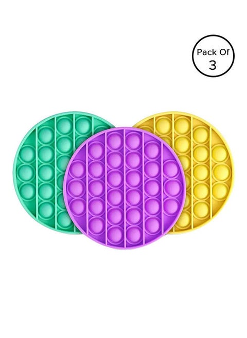 3-Piece Simple Dimple Push Pop Bubble Sensory Lightweight High-Quality Fidget Toy Set 12.5cm