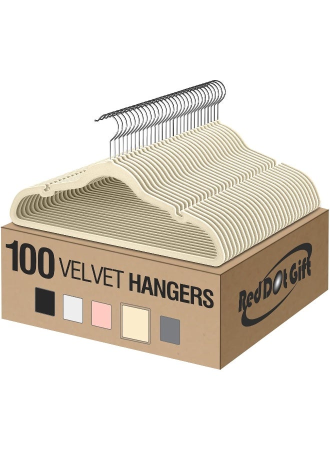 Red Dot Gift Red Dot Gift® Velvet Clothes Hangers 45cm Heavy Duty Durable Coat and Clothes Hangers  - Image 1