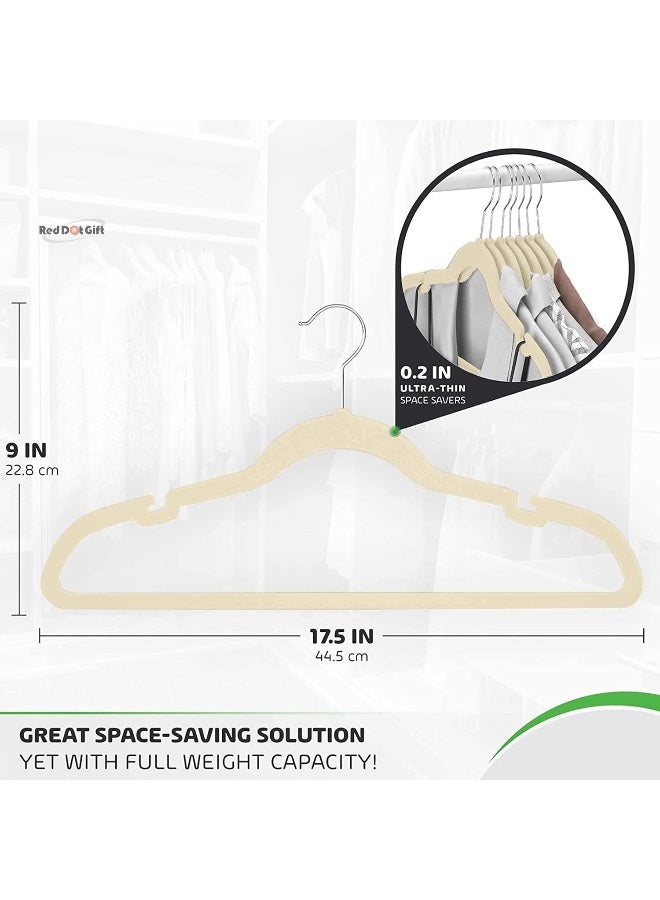 Red Dot Gift Red Dot Gift® Velvet Clothes Hangers 45cm Heavy Duty Durable Coat and Clothes Hangers  - Image 2