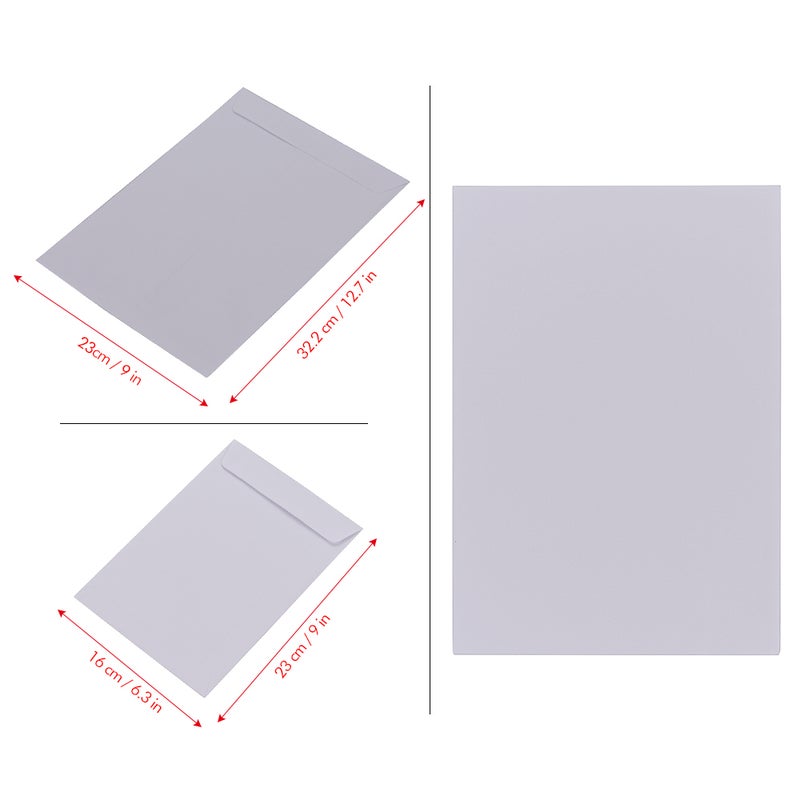 32.2 * 23cm / 12.7 * 9in Kraft Paper Envelopes Peel & Seal for Office School Home Mailing White 50 Count - Image 3