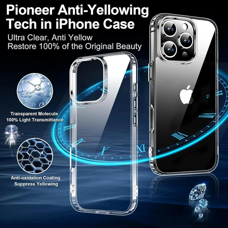 Bluepeak  BluePeak Case For iPhone 16 Pro max Clear Case Thin Transparent Silicone Gel Cover Case for iPhone 16 Pro max (Clear)  | Best Price UAE