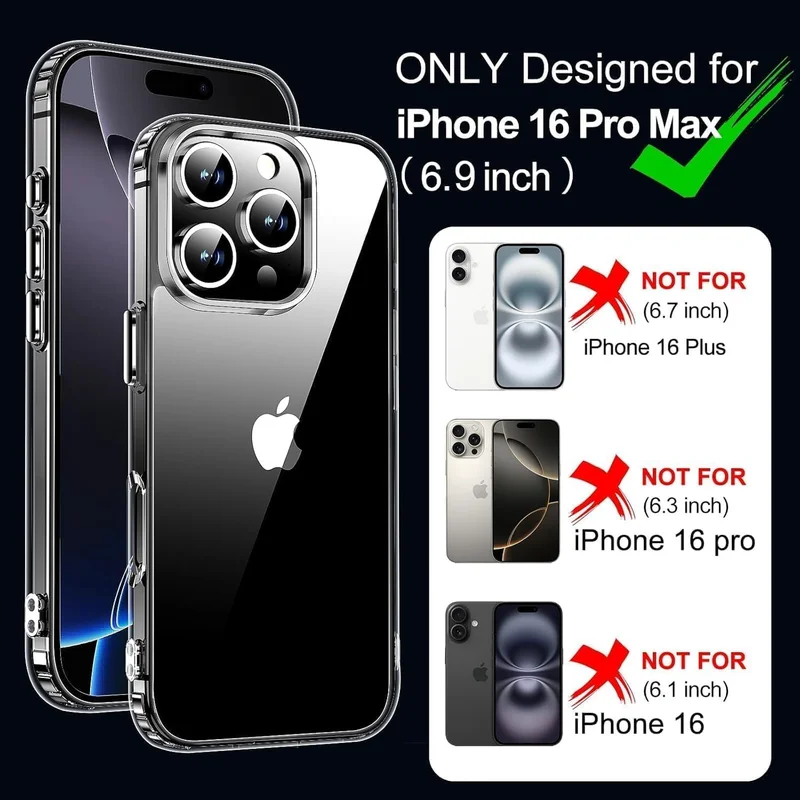Bluepeak  BluePeak Case For iPhone 16 Pro max Clear Case Thin Transparent Silicone Gel Cover Case for iPhone 16 Pro max (Clear)  | Best Price UAE