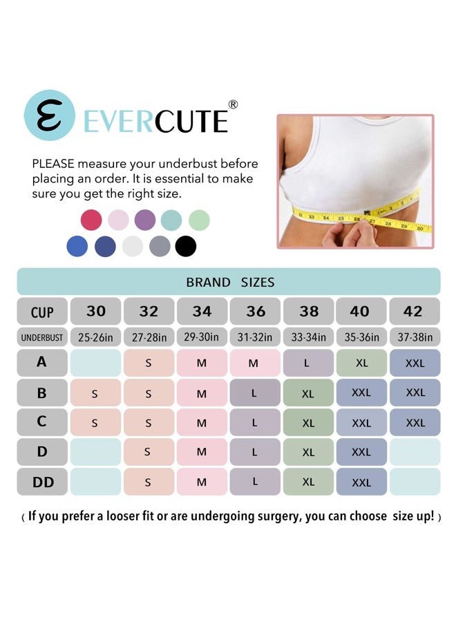 Evercute Adjustable Sports Bras for Women 3/4 Pack Racerback High Support Bras Padded Workout Bras Seamless Yoga Athletic Bra, Black-sage Green-gray 3 Pack, XL - Image 4