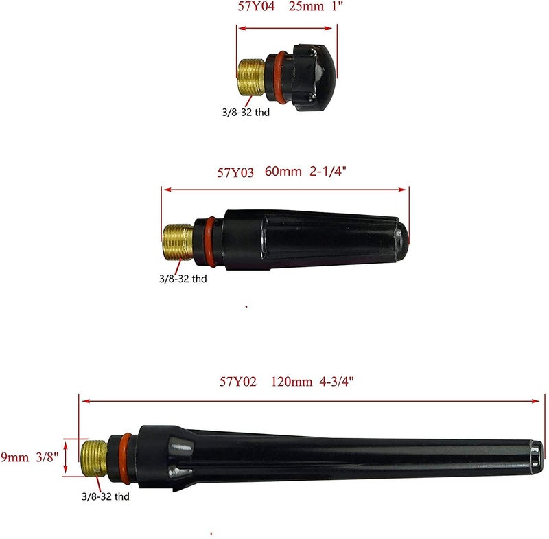 RIVERWELD TIG Back Cap 57Y02 57Y03 57Y04 Fit QQ300 PTA DB SR WP 17 18 26 TIG Welding Torch 10pcs - Image 2