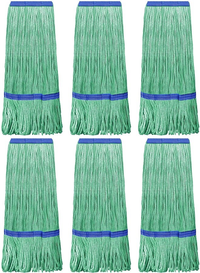 Eccliy 6 Pack Heavy Loop End Cotton String Mop Head Heavy Duty Mop Head Commercial Refills Mop Head Replacement for Home Industrial Commercial Cleaning (Green, Blue) - Image 1