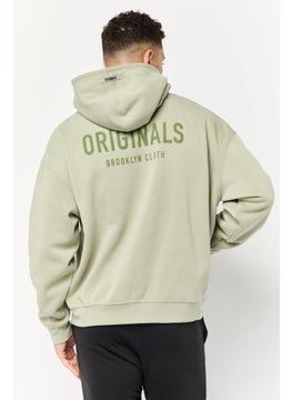 Originals by Brooklyn Cloth Men Graphic Print Long Sleeve Hoodies, Sage Green  - Image 3