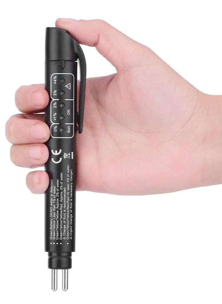 KASTWAVE - Brake Fluid Test Pen, Car Brake Fluid Inspection Tool Replacement Test Pen Test DOT3 DOT4 DOT5.1 Brake Fluid with 5 LED Indicator Hydraulic Oil and Water Analyzer Automatic Diagnostic Tester - Image 1