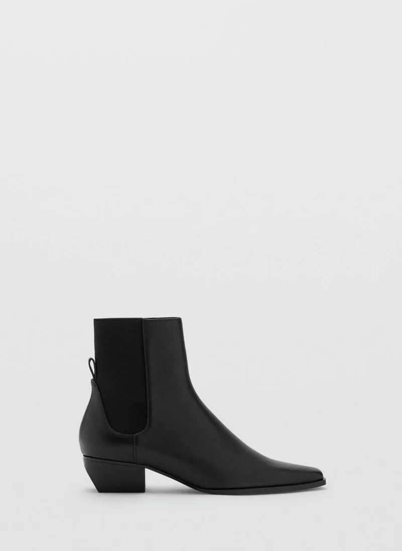 مانجو Leather heeled boots