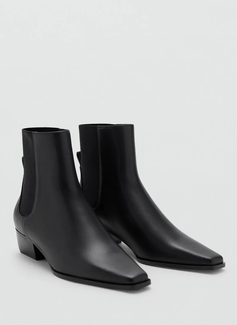 مانجو Leather heeled boots
