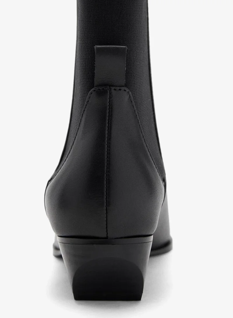 Mango  Leather heeled boots for Women | Best Price UAE