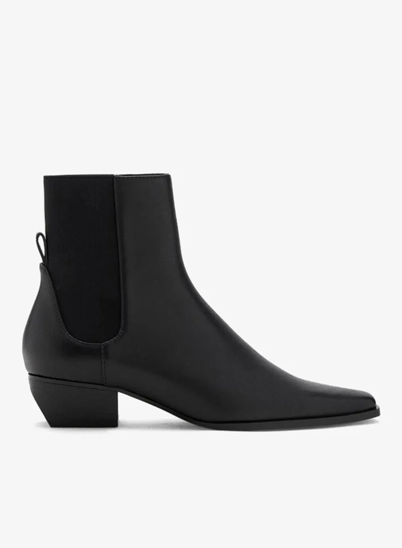 MANGO Leather heeled boots