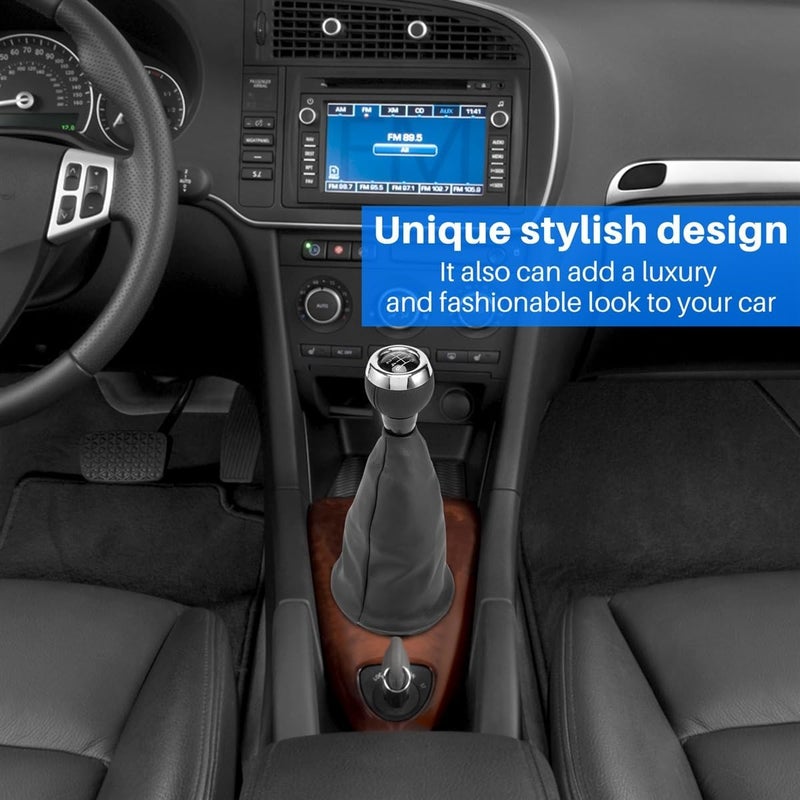 QASULER 6-Speed Manual Gear Shift Knob with Dust Cover - Image 5
