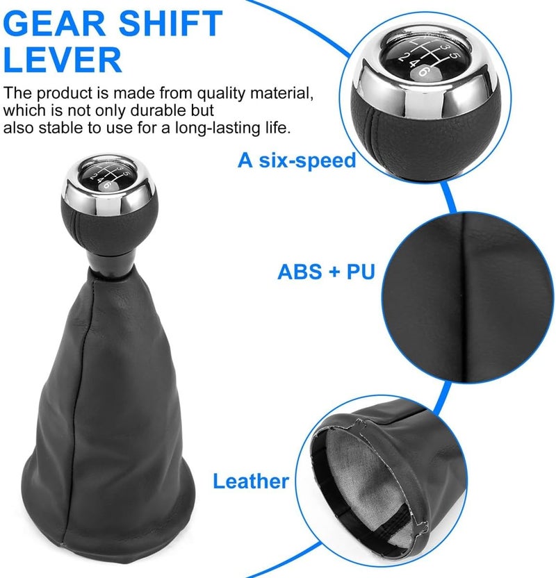 QASULER 6-Speed Manual Gear Shift Knob with Dust Cover - Image 2