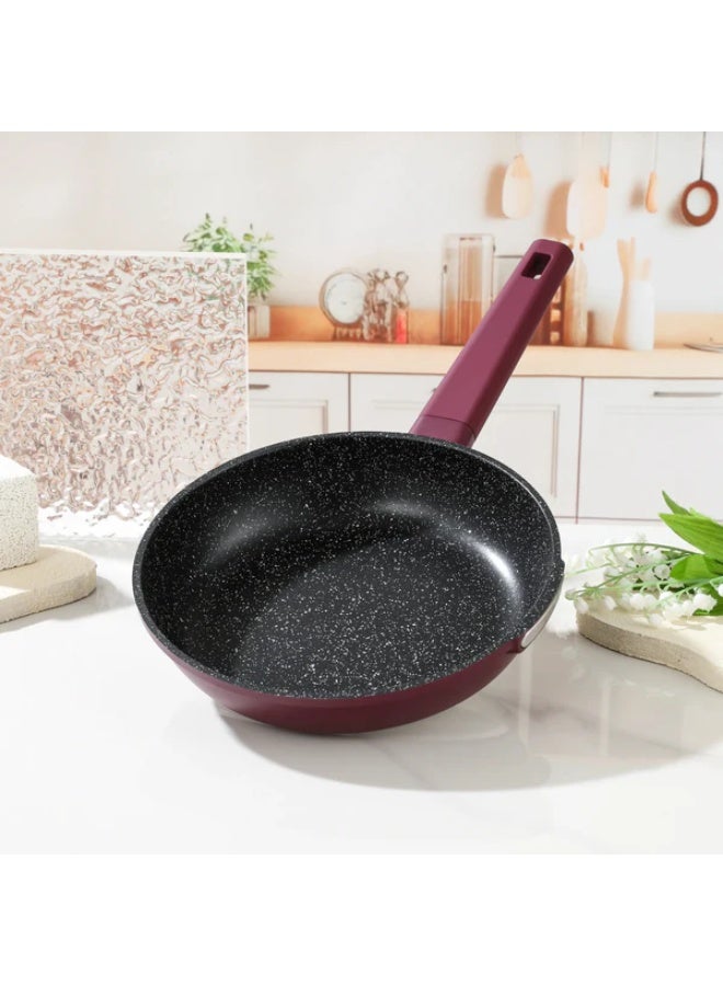 جوليا مقلاة جوليا إيليت بيري 24 سم - لون التوت - سطح غير لاصق من الجرانيت الأسود - مناسبة للاستخدام مع المواقد الحثية - Image 2