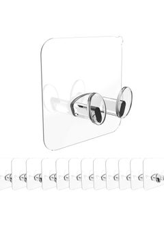 Plan A trong Adhesive Clear Hooks Hold Without Screws, Strong Adhesive Waterproof and Oil Resistant, for Smooth Surfaces Ideal for Kitchens, Bathrooms and Offices to Hang Towels, Phone, Cords and More  - Image 2