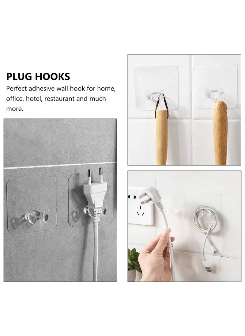 Plan A trong Adhesive Clear Hooks Hold Without Screws, Strong Adhesive Waterproof and Oil Resistant, for Smooth Surfaces Ideal for Kitchens, Bathrooms and Offices to Hang Towels, Phone, Cords and More  - Image 5