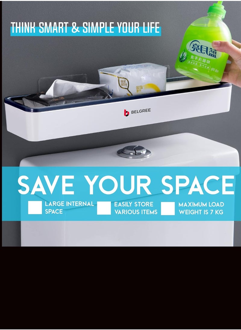 BELGREE - Adhesive Bathroom 1PCS Shelf Bath Organizer with Adhesive 1PCS Soap Tray - Image 1