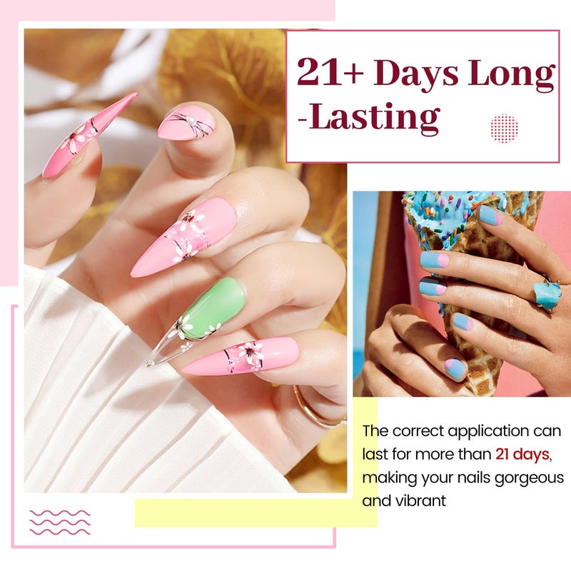 JODSONE 60 PCS Gel Nail Polish Starter Kit With U V Light 55 Kinds Of Color Glitter Gel Polish No Wipe Base And Glossy Matte Top Coat Easy To Apply - Image 5
