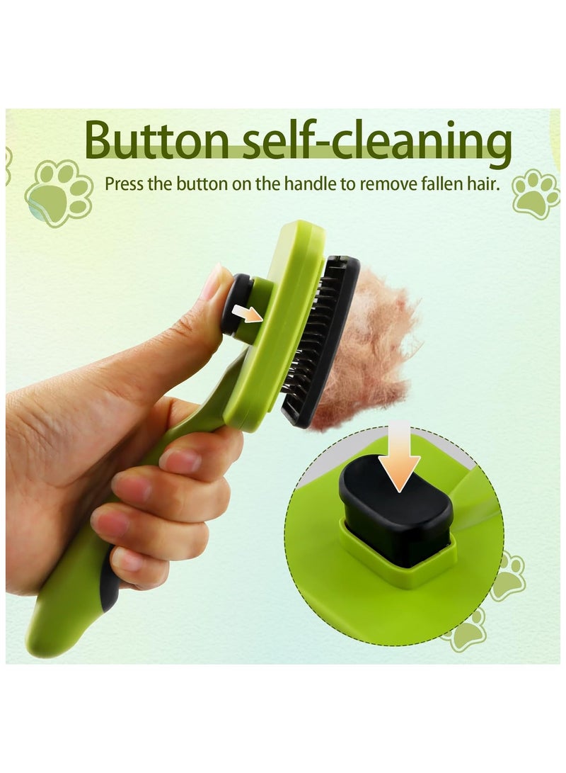 3PCS Cat Grooming Kit, Cat Brush,Cat Brushes for indoor Cats,Cat Nail Clipper,Cat Nail Trimmer,Cat Bath Brush,Cat Brush for Shedding - Premium Cat Supplies (Green) - Image 3