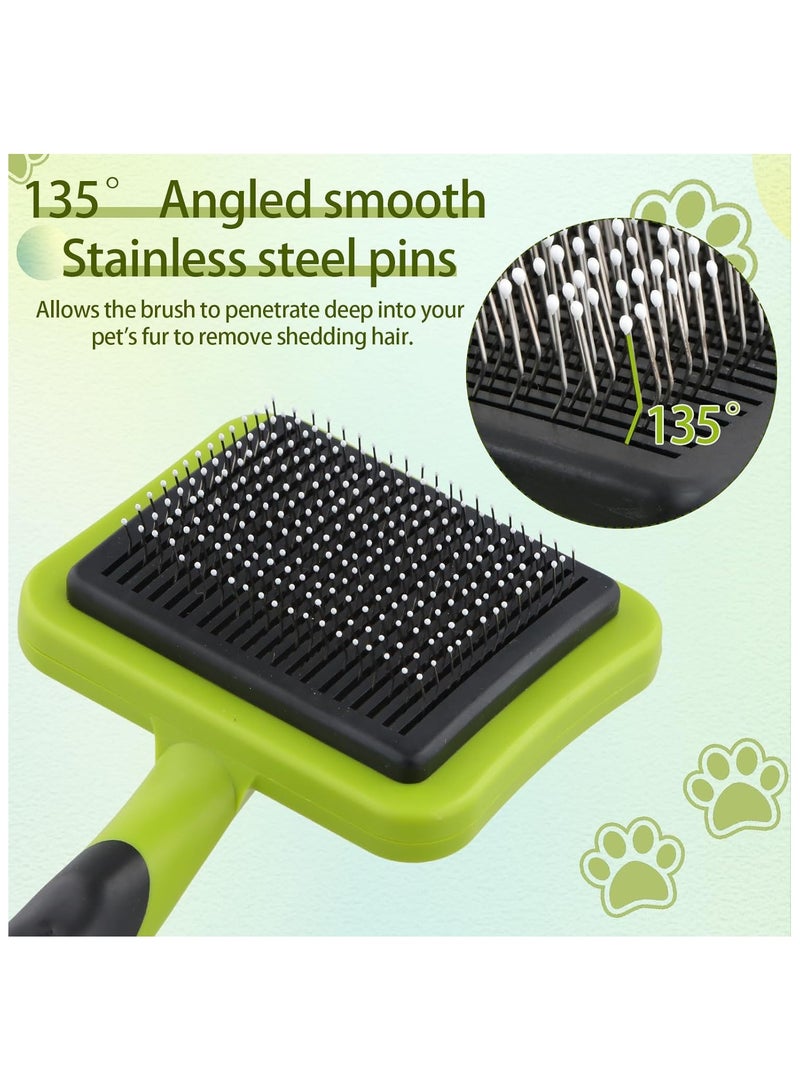 3PCS Cat Grooming Kit, Cat Brush,Cat Brushes for indoor Cats,Cat Nail Clipper,Cat Nail Trimmer,Cat Bath Brush,Cat Brush for Shedding - Premium Cat Supplies (Green) - Image 4