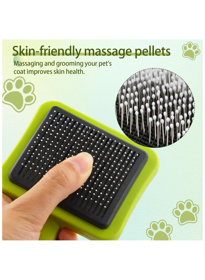 3PCS Cat Grooming Kit, Cat Brush,Cat Brushes for indoor Cats,Cat Nail Clipper,Cat Nail Trimmer,Cat Bath Brush,Cat Brush for Shedding - Premium Cat Supplies (Green) - Image 5