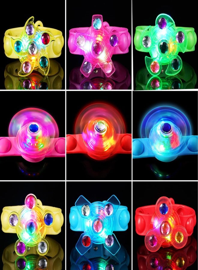 Effacera 24 Pack Light Up Fidget Spinner Bracelet, Party Favors for Kids 4-8 8-12, Glow in the Dark Halloween Goodie Bags Stuffers for Kids, Treasure Box Toys Classroom Prizes, Stocking Stuffers Birthday Gift - Image 2