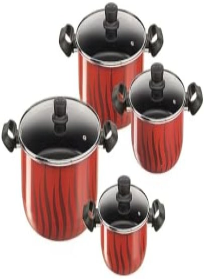 AKDC Tefal Cookware Set, G6 Tempo Flame 8 Pcs Cooking Set, Casseroles, Red, Aluminium, 2 Years Warranty, C3079082  - Image 3