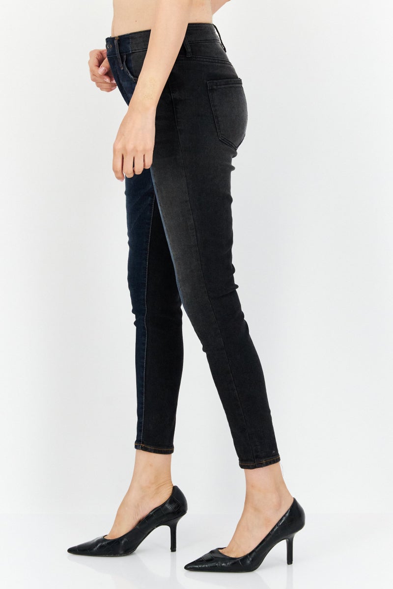 Jessica Simpson Women Skinny Fit Two Tone Stretchable Jeans, Blue - Image 3