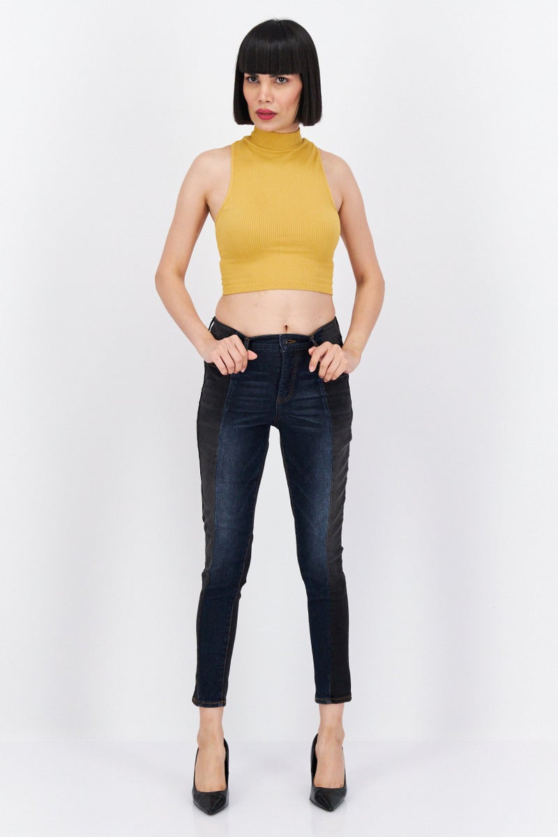 Jessica Simpson Women Skinny Fit Two Tone Stretchable Jeans, Blue - Image 2