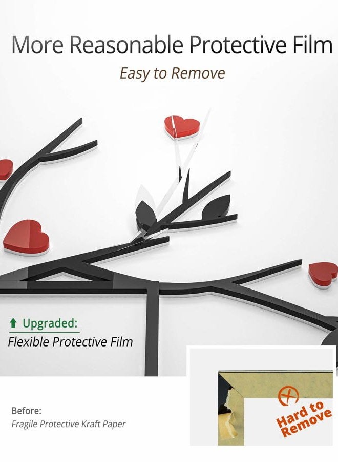 DecorSmart Love Family Tree Wall Decor Picture Frame Collage Removable 3D DIY Acrylic Wall Stickers for Living Room with Red Heart and Quote Family Like Branches on a Tree - Image 5