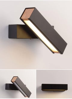 LOOPITYS Warm light (3000K)-Wall Light LED Wall Sconce Modern Simple Bedside Light 270° Rotatable Wall Lantern Wood Wall Mounted Light Home Ceiling Wall Sconce Compatible with Living Room Home Bedside Decor Lamp  - Image 4