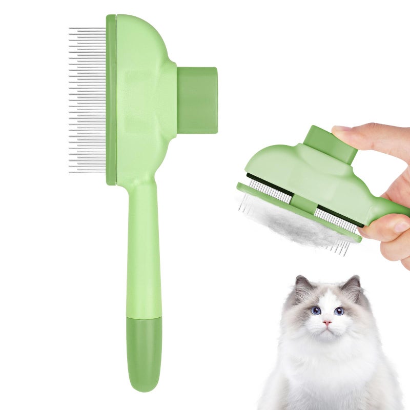 OFFCUP Cat Comb, Self Cleaning Cat Combs, Grooming Comb Pet Hair Removal Comb with Release Button Remove Dead Hair - Image 2