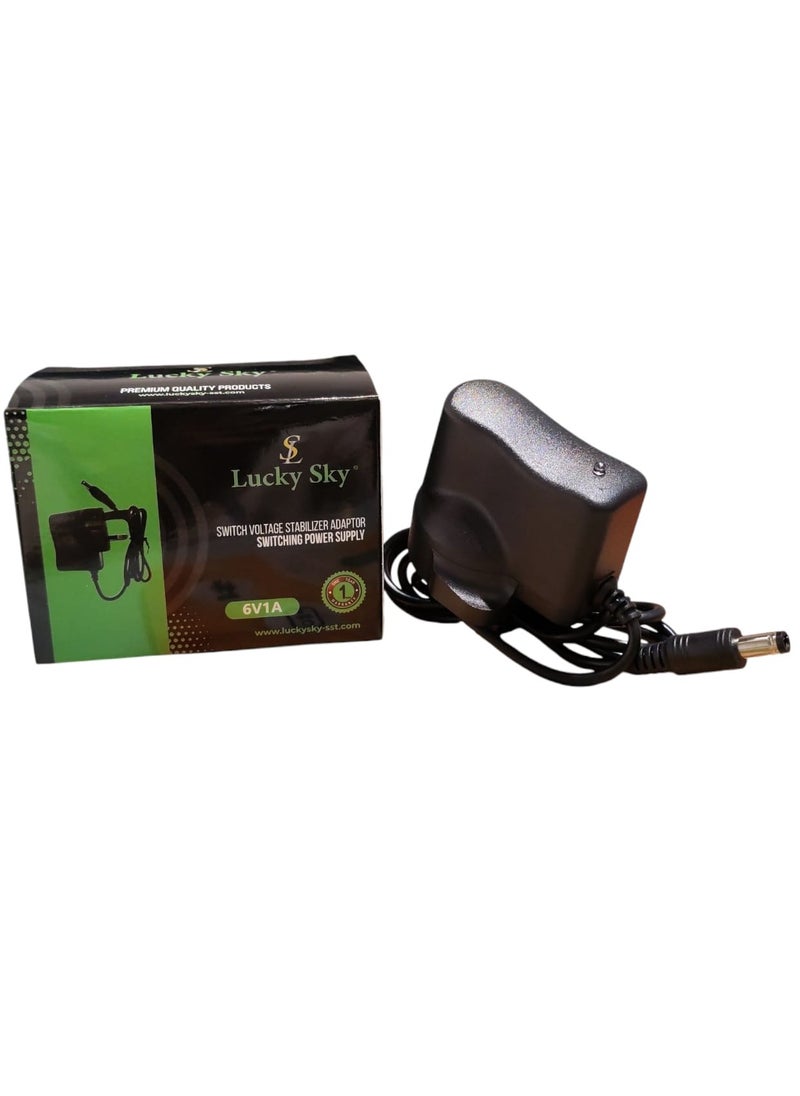Adapter DC 6V 1A Adapter Power Supply Transformer Power Adapter Converter Wall Charge Adapter For Professional Home Use, black. (6V 1A