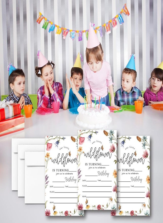 زينة عيد ميلاد لوهاك بالزهور البرية والفراشات، احتفال بالزهور والفراشات، دعوات عيد ميلاد بالزهور البرية. (085) - Image 3