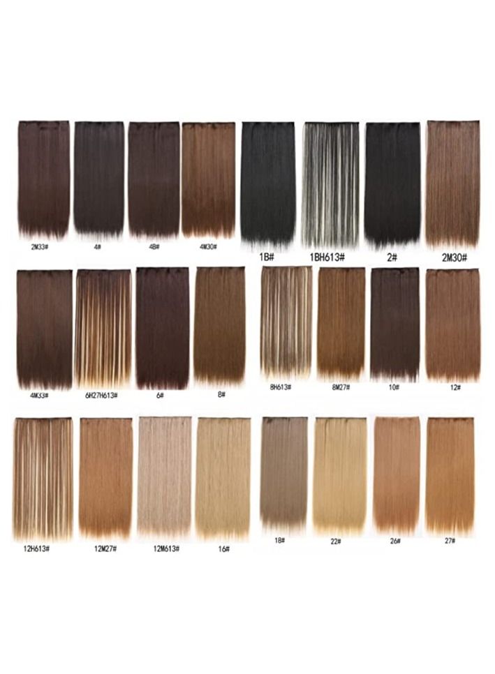 Estelle Eestelle full head one-piece long straight and Body Wave hair extension, with 5 clips, suitable for women and girls (#22, Straight) - Image 5