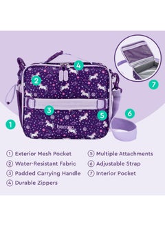 Bentgo Kids Lunch Bagdurable, Double - Insulated Lunch Bag For Kids 3+; Holds Lunch Box, Water Bottle, And Snacks; Easy - Clean Water - Resistant Fabric And Multiple Zippered Pockets (Unicorn)  - Image 5