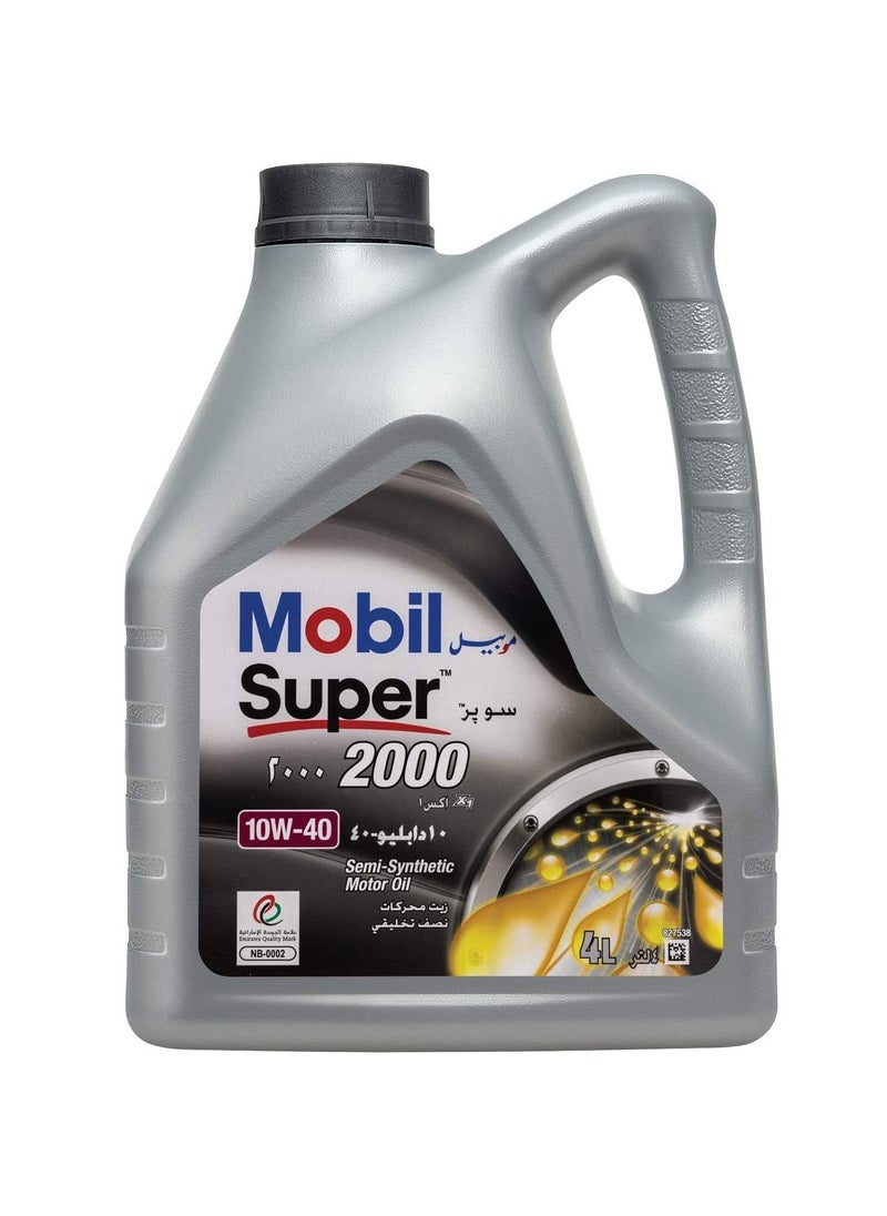 Mobil - Super 2000 Semi Synthetic 10W-40 4L Engine Oil - Image 1